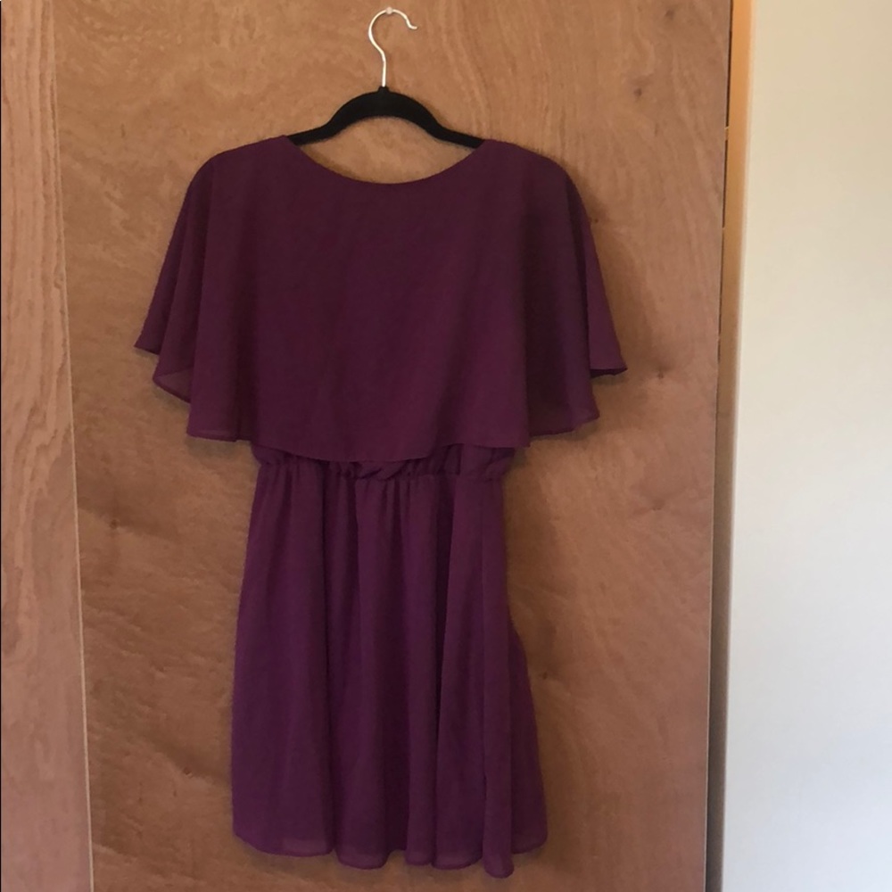 ASOS Cape Back Dress in Plum - Picture 3 of 5